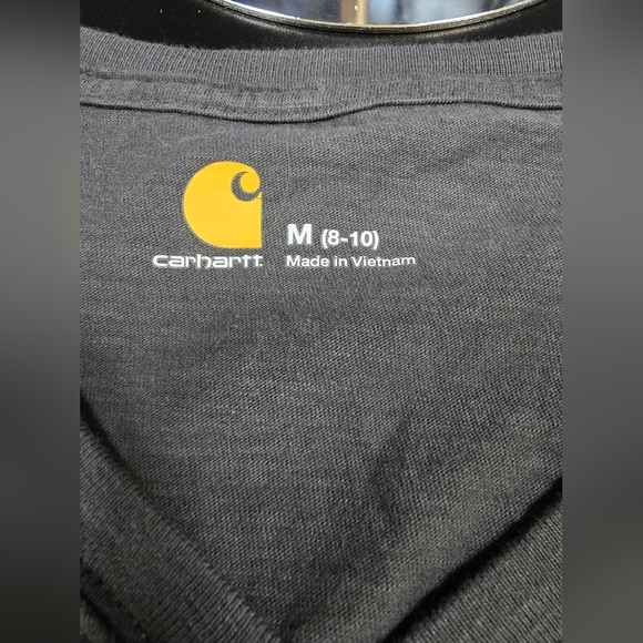 Carhartt Women’s Charcoal V-Neck Long Sleeve Shirt with Arm Logo – Size M (8/10) - Picture 5 of 7